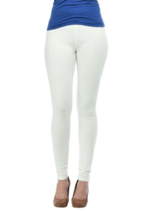Picture of Frenchtrendz Cotton Spandex Ivory Ankle Leggings