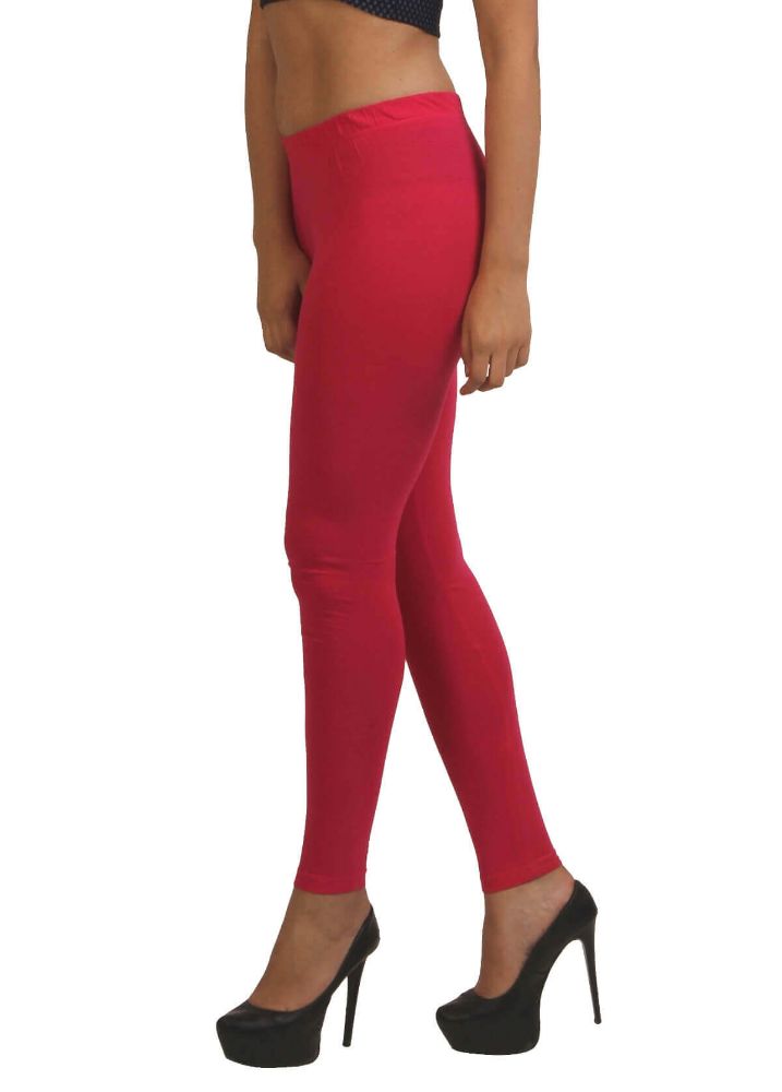 Picture of Frenchtrendz Cotton Spandex Swe Pink Ankle Leggings