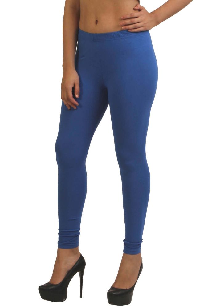 Picture of Frenchtrendz Cotton Spandex Blue Ankle Leggings