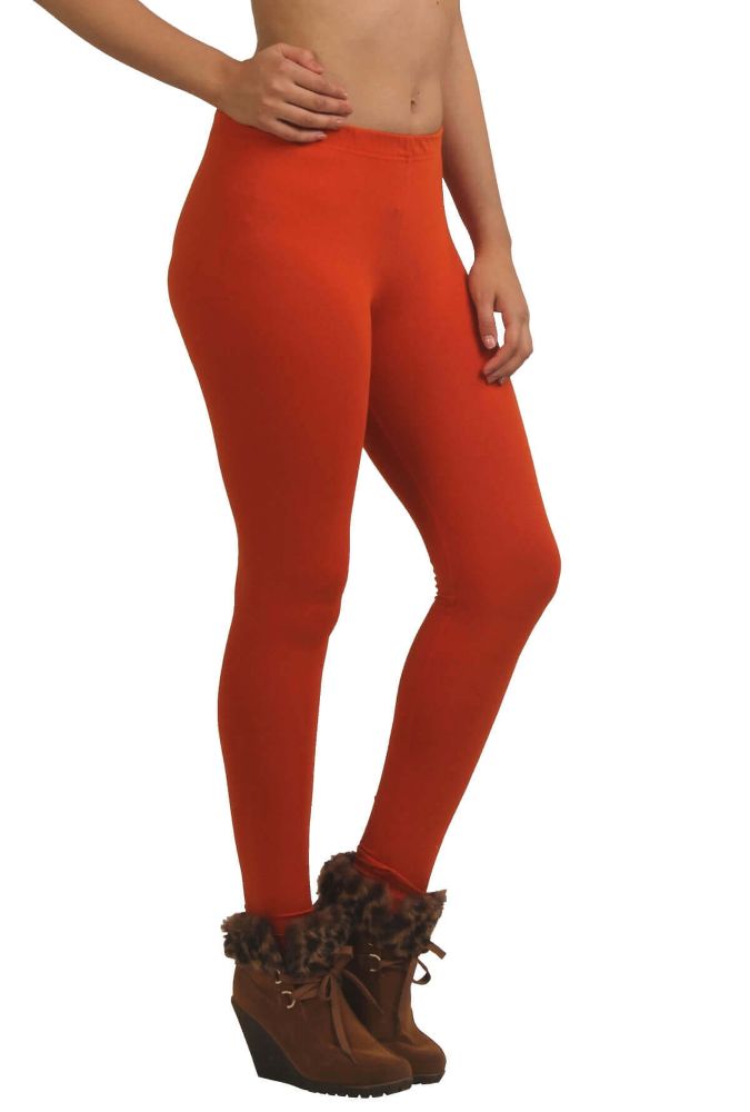 Picture of Frenchtrendz Cotton Spandex Rust Ankle Leggings