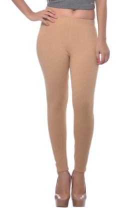 Picture of Frenchtrendz Cotton Spandex Beige Ankle Leggings