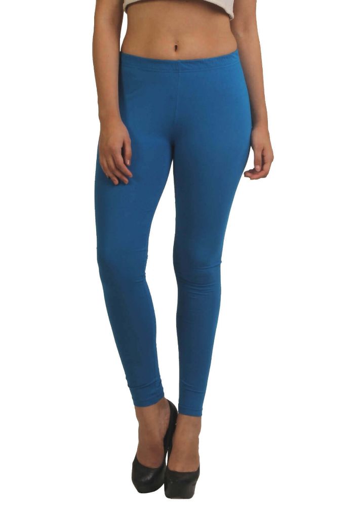 Picture of Frenchtrendz Cotton Spandex Royal Blue Ankle Leggings