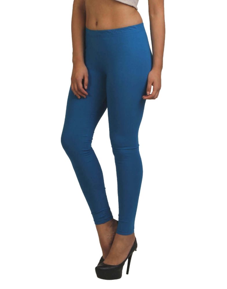 Picture of Frenchtrendz Cotton Spandex Royal Blue Ankle Leggings