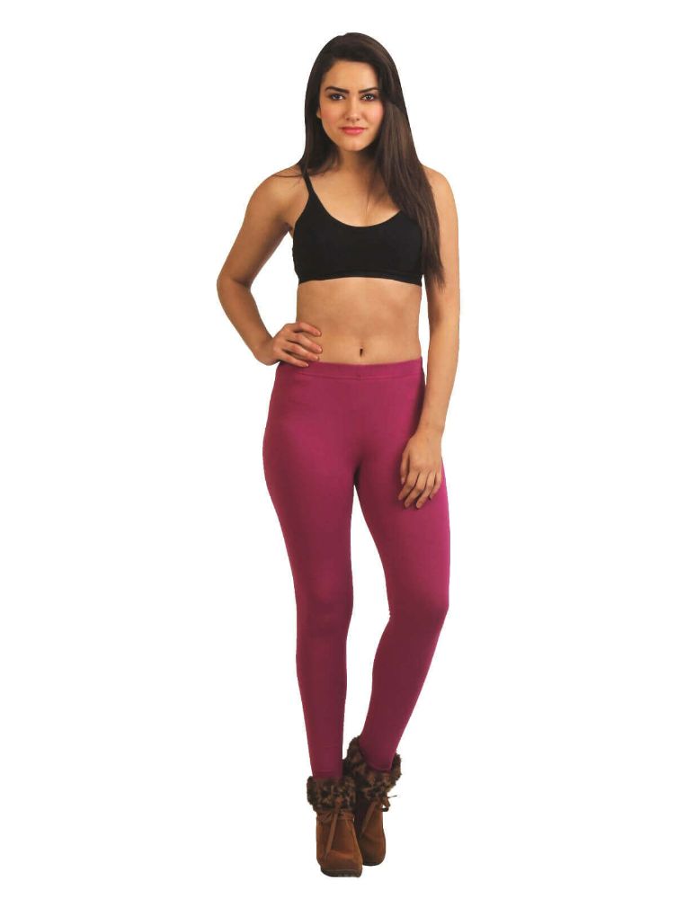Picture of Frenchtrendz Cotton Spandex Violet Ankle Leggings