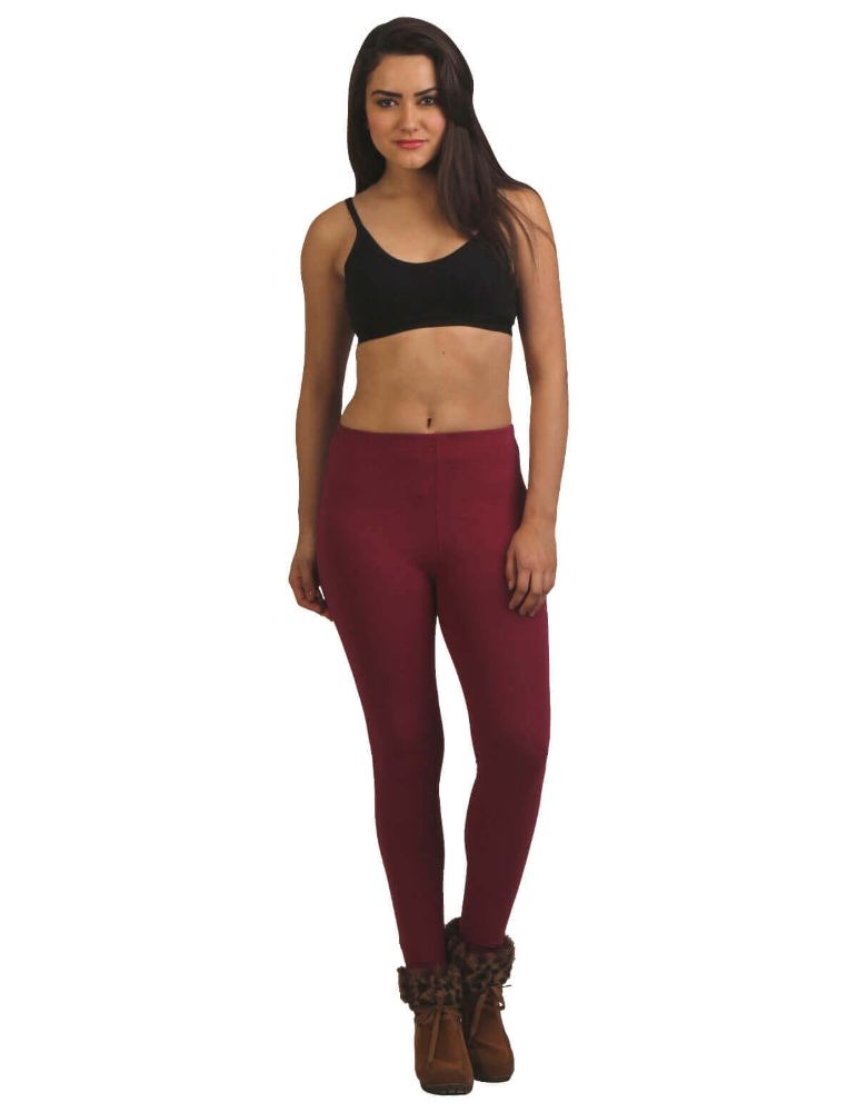 Picture of Frenchtrendz Cotton Spandex Dark Violet Ankle Leggings