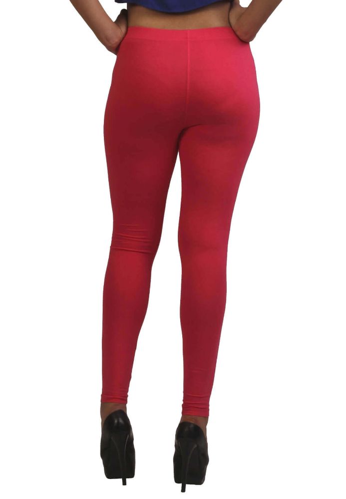 Picture of Frenchtrendz Cotton Spandex Dark Pink Ankle Leggings