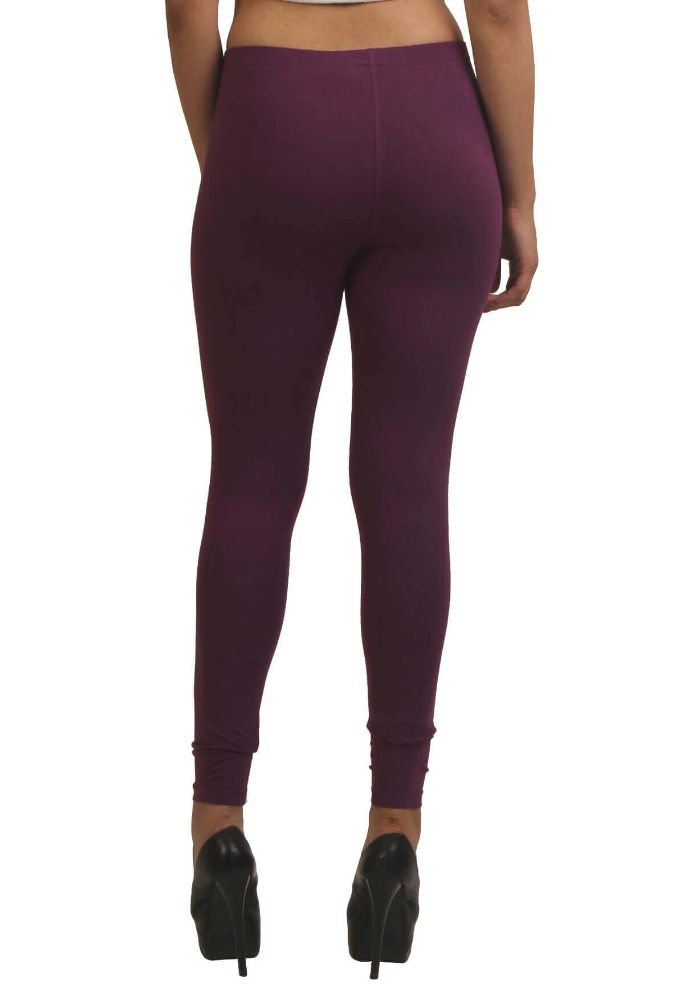 Picture of Frenchtrendz Cotton Spandex Dark Purple Ankle Leggings