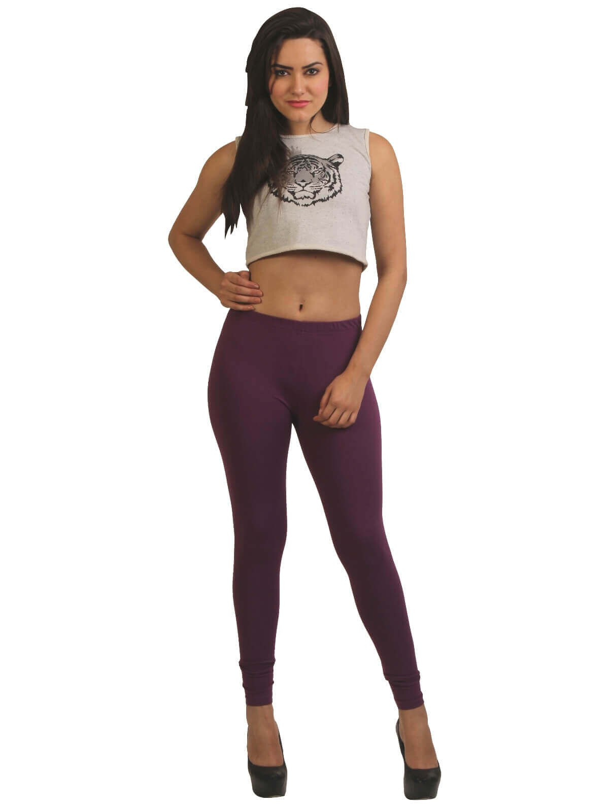 Frenchtrendz  Buy Frenchtrendz Cotton Spandex Levender Ankle Leggings  Online India