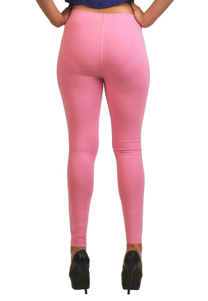 Picture of Frenchtrendz Cotton Spandex Baby Pink Ankle Leggings