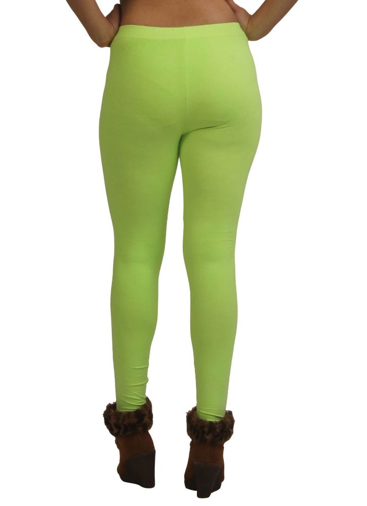 Picture of Frenchtrendz Cotton Spandex Neon Green Ankle Leggings