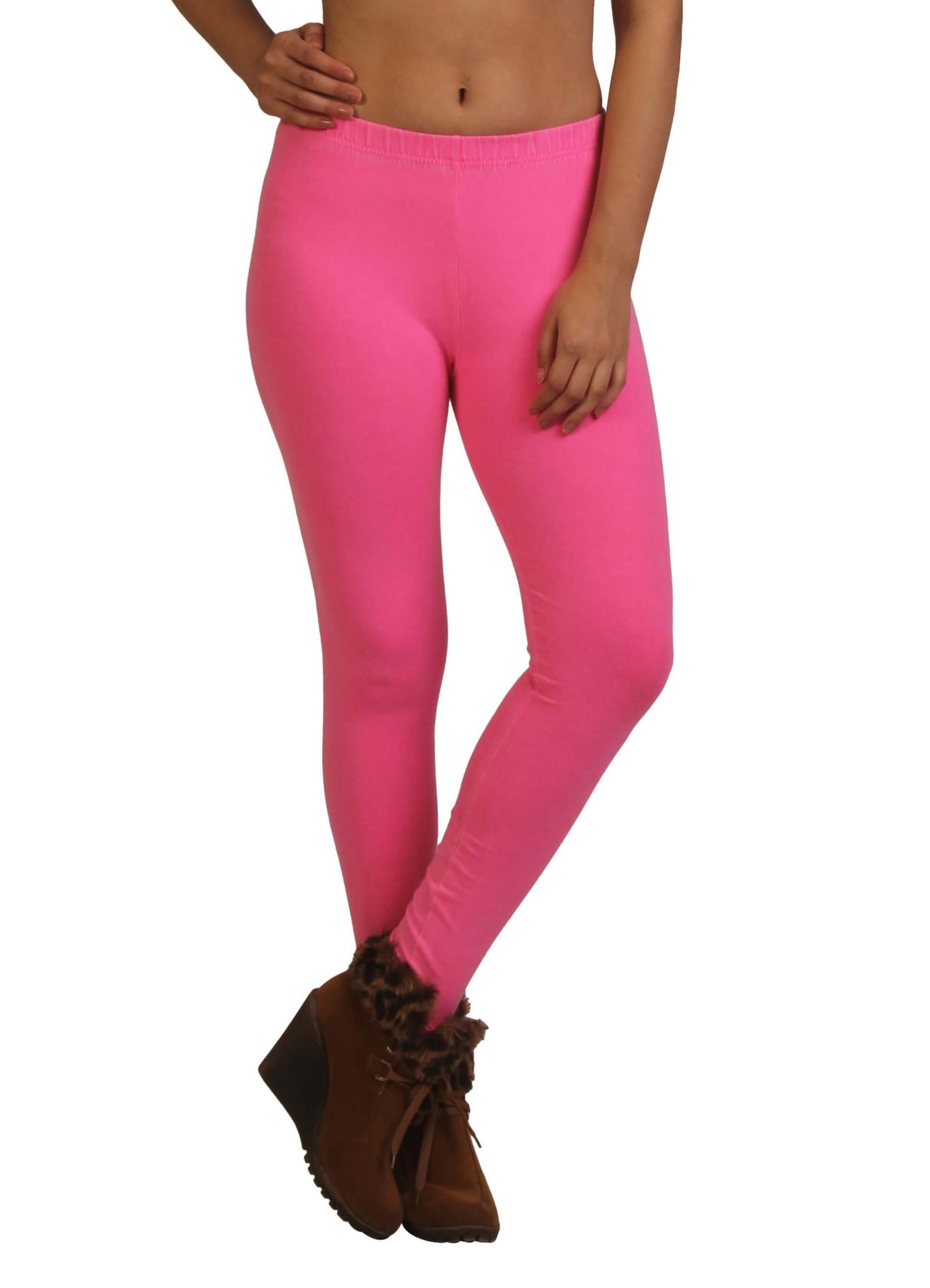 Distinctive Pink Coloured Plain Cotton Leggings | Leemboodi-thanhphatduhoc.com.vn