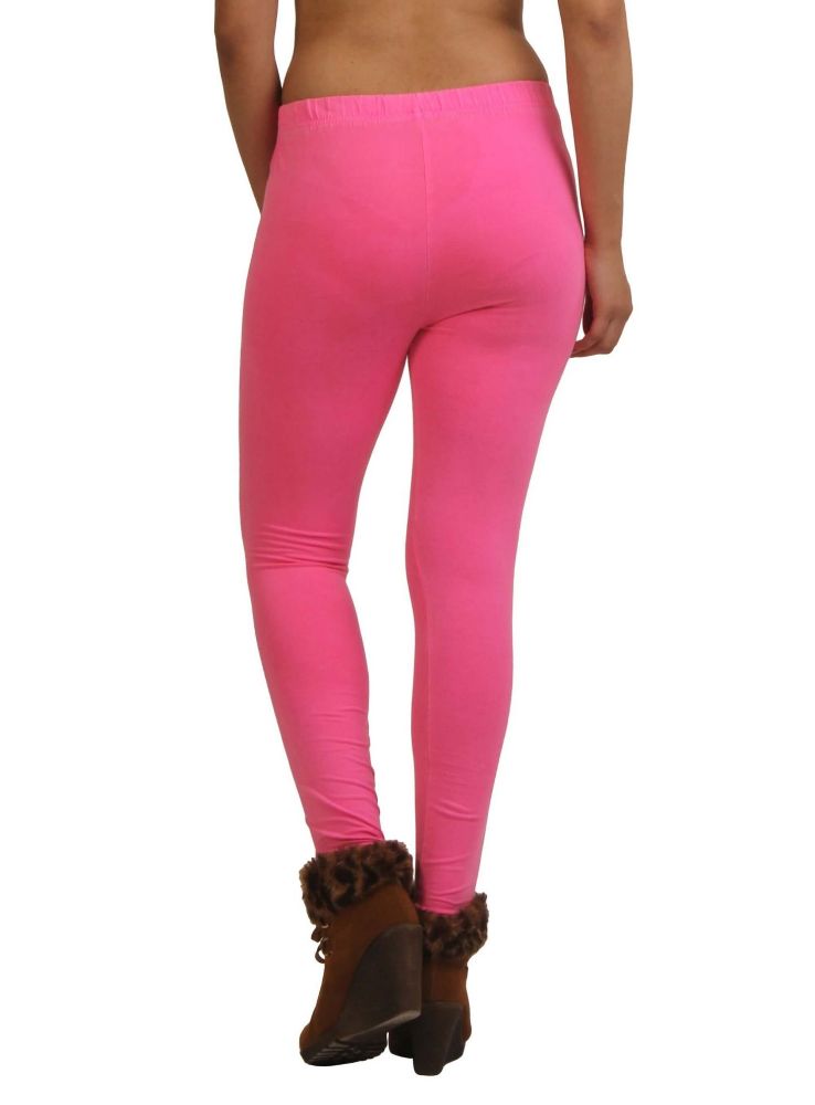 Picture of Frenchtrendz Cotton Spandex Neon Pink Ankle Leggings