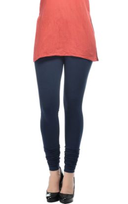 Picture of Frenchtrendz Cotton Spandex Navy Churidar Leggings