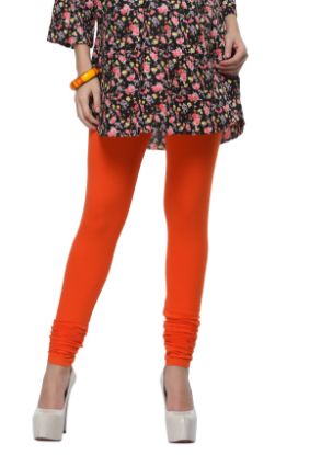 Picture of Frenchtrendz Cotton Spandex Rust Red Churidar Leggings