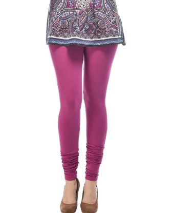 Picture of Frenchtrendz Cotton Spandex violet Churidar Leggings