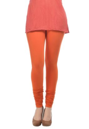 Picture of Frenchtrendz Cotton Spandex Rust Churidar Leggings