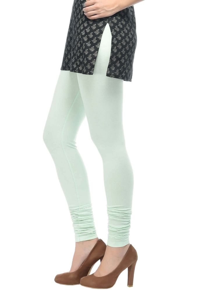 Picture of Frenchtrendz Cotton Spandex Mint Green Churidar Leggings