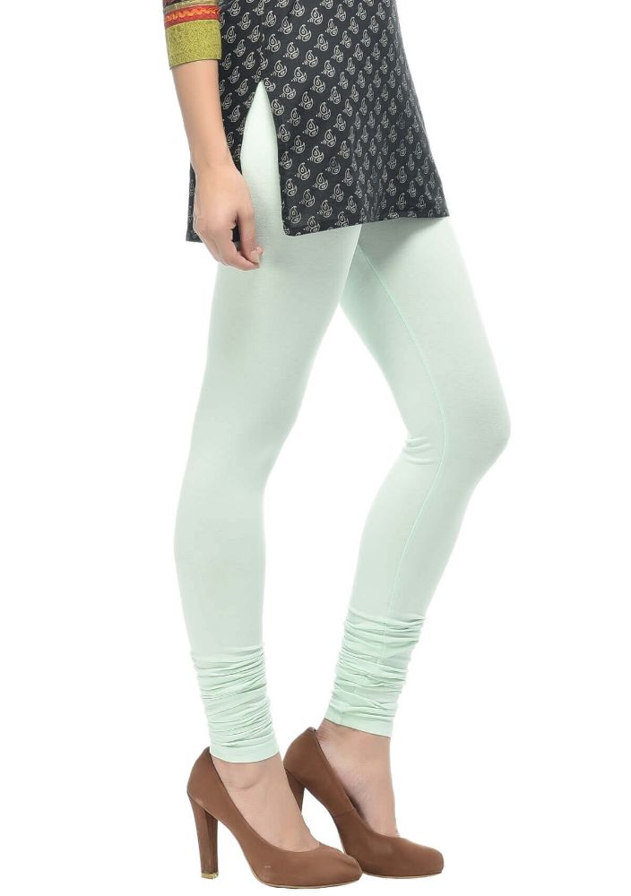 Picture of Frenchtrendz Cotton Spandex Mint Green Churidar Leggings