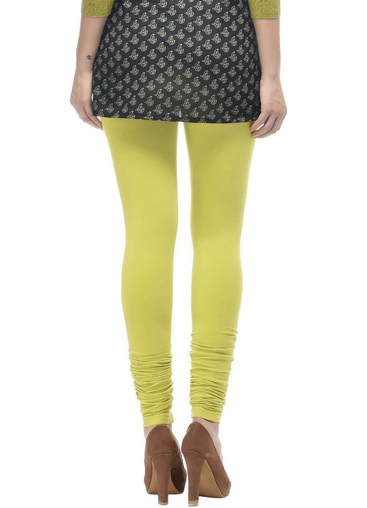 Picture of Frenchtrendz Cotton Spandex Lime Churidar Leggings