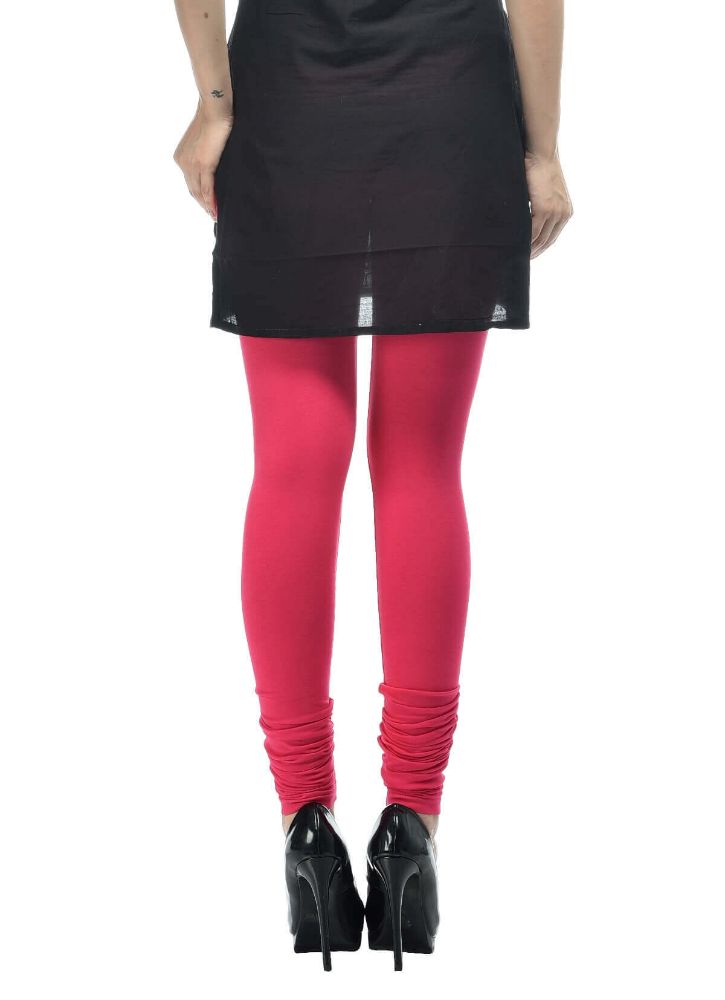 Picture of Frenchtrendz Cotton Spandex Swe Pink Churidar Leggings