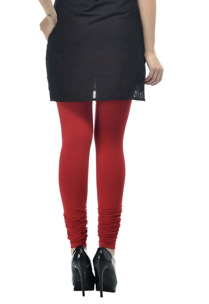 Picture of Frenchtrendz Cotton Spandex Maroon Churidar Leggings