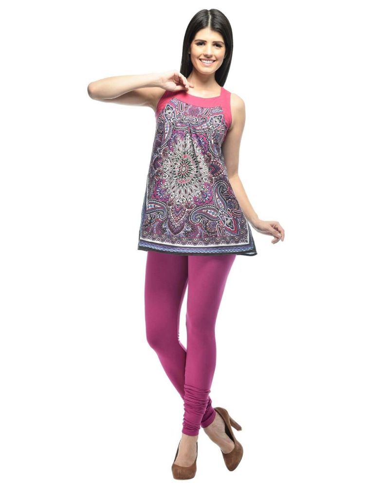 Picture of Frenchtrendz Cotton Spandex violet Churidar Leggings