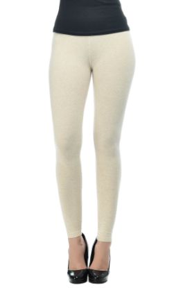 Picture of Frenchtrendz Cotton Melange Spandex Oatmeal Ankle Leggings