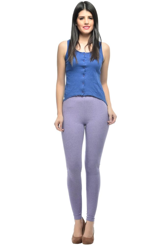 Picture of Frenchtrendz Cotton Melange Spandex Purple Ankle Leggings
