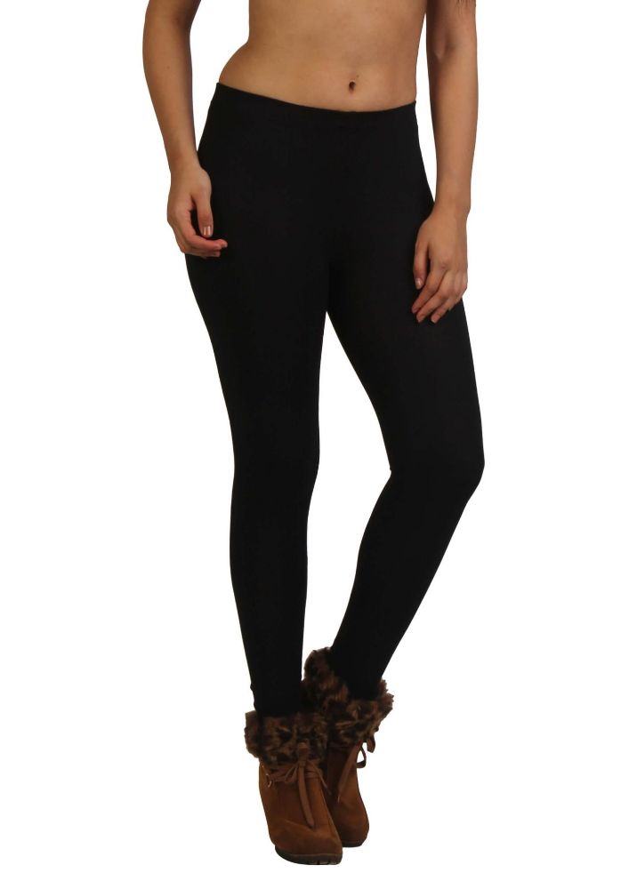 Picture of Frenchtrendz Modal Spandex Black Ankle Leggings