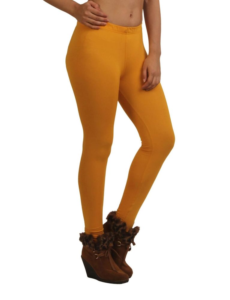 Picture of Frenchtrendz Modal Spandex Mustard Ankle Leggings