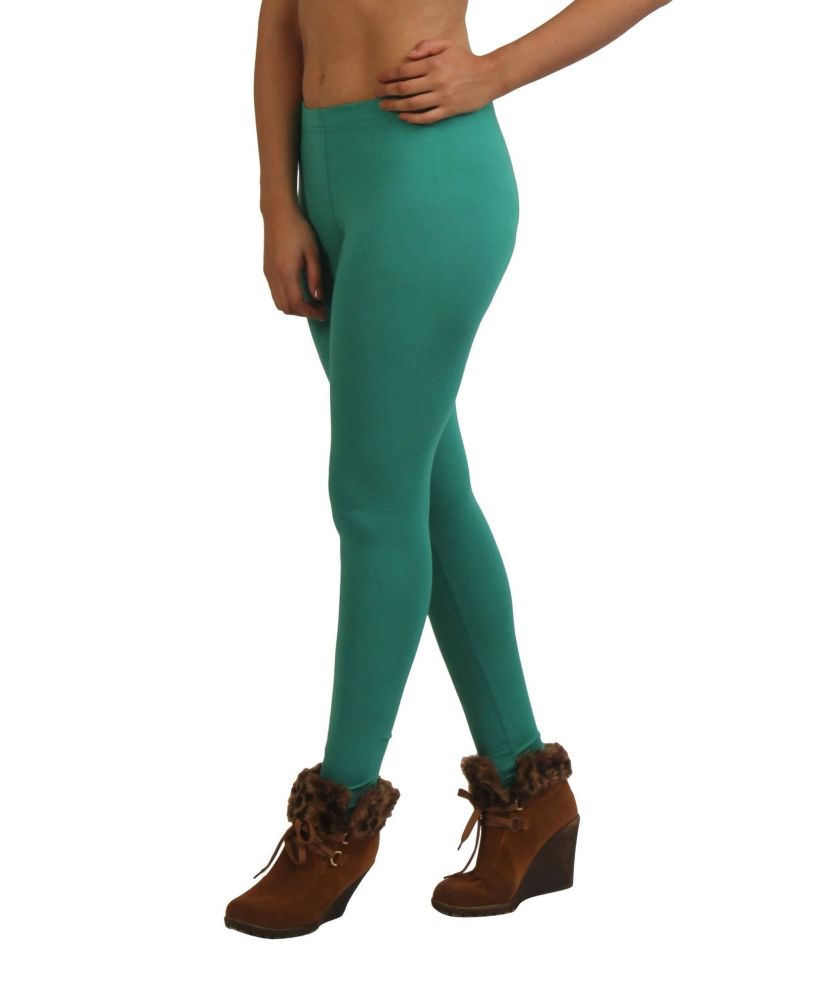 Picture of Frenchtrendz Modal Spandex Green Ankle Leggings