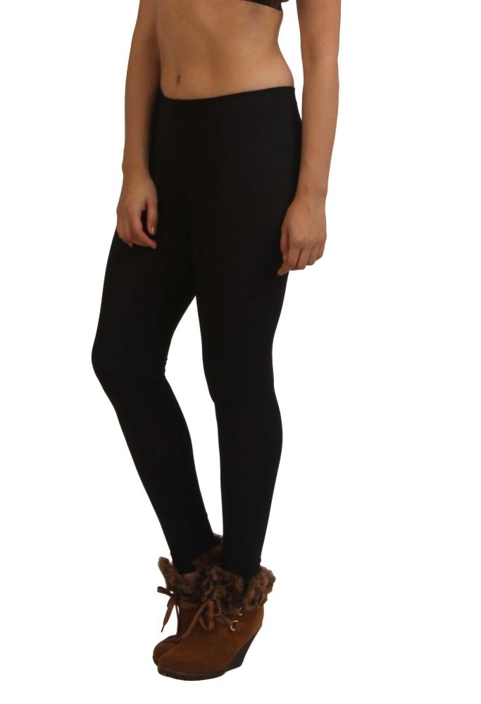 Picture of Frenchtrendz Modal Spandex Black Ankle Leggings
