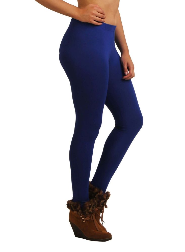 Frenchtrendz | Buy Frenchtrendz Cotton Spandex Royal Blue Ankle Leggings  Online India
