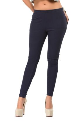 Picture of Frenchtrendz Cotton Modal Spandex Navy Solid Jegging
