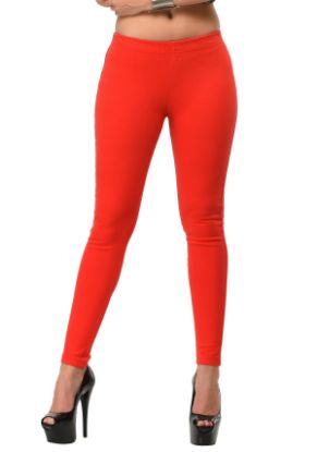 Picture of Frenchtrendz Cotton Modal Spandex Red Solid Look Jeggings