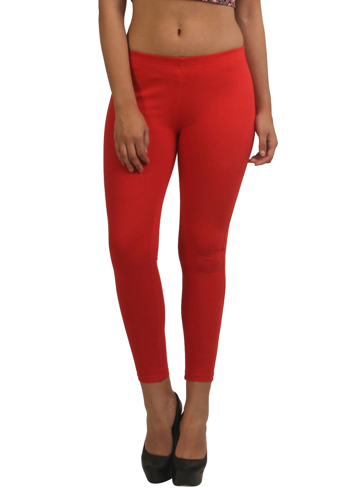 Frenchtrendz Cotton modal Spandex Red Jeggings