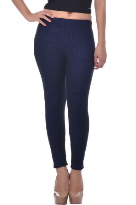 Picture of Frenchtrendz Cotton poly Spandex Blue Black Jacquard Jegging