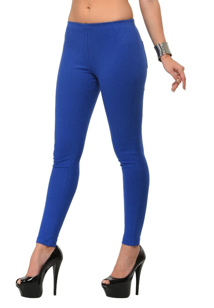 Picture of Frenchtrendz Cotton Modal Spandex Royal Blue Solid Jegging