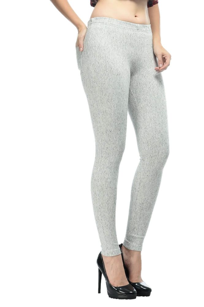 Picture of Frenchtrendz Cotton Modal Spandex Black Neps Solid Look Jeggings