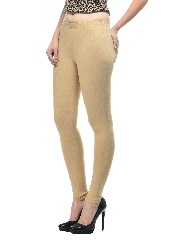 Picture of Frenchtrendz Cotton Modal Spandex Camel Jeggings