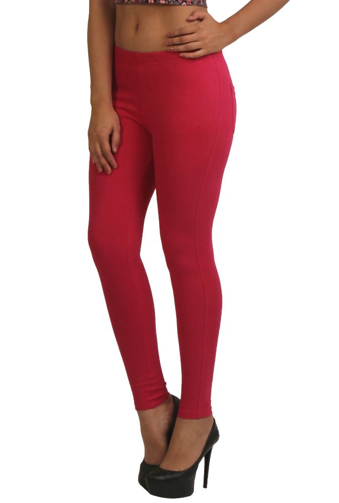 Picture of Frenchtrendz Cotton Spandex Swe Pink Jeggings