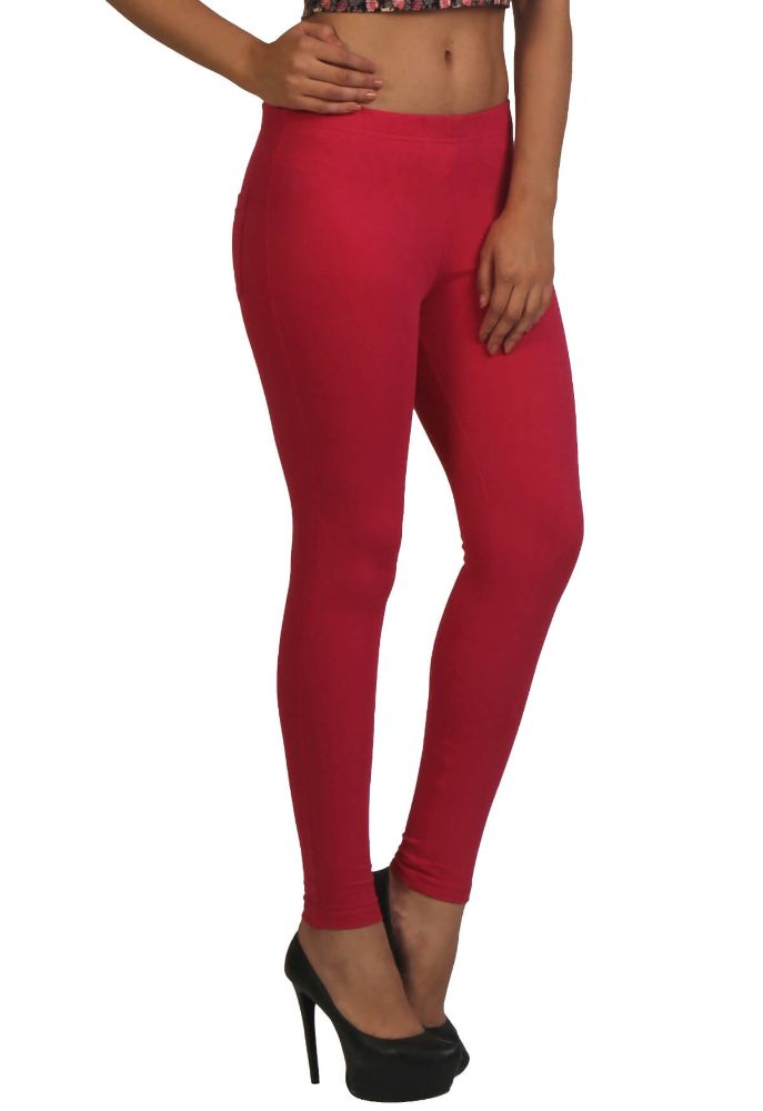 Picture of Frenchtrendz Cotton Spandex Swe Pink Jeggings
