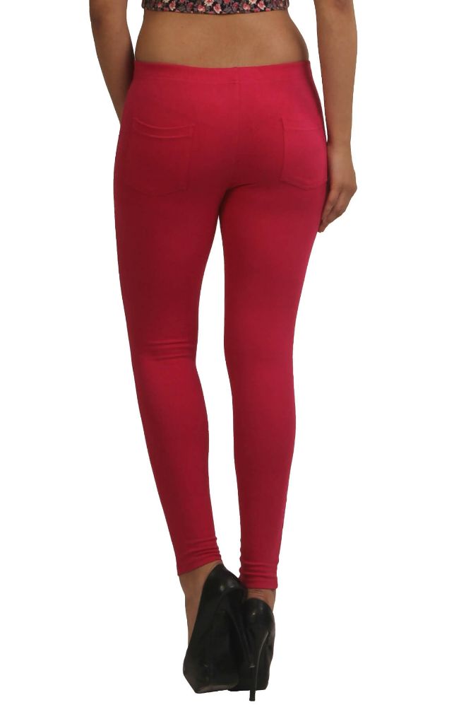 Picture of Frenchtrendz Cotton Spandex Swe Pink Jeggings