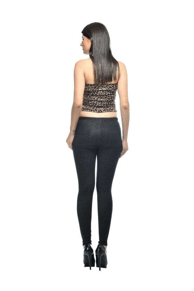 Picture of Frenchtrendz Cotton modal  Spandex Black  Jeggings