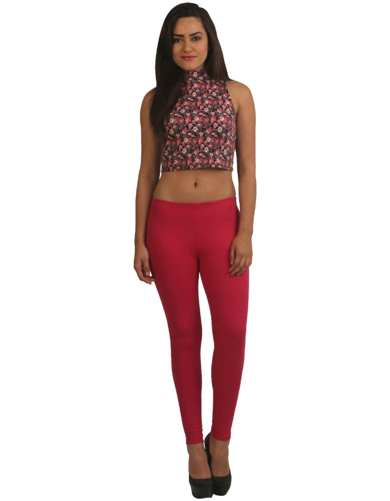 Picture of Frenchtrendz Cotton Spandex Swe Pink Jeggings