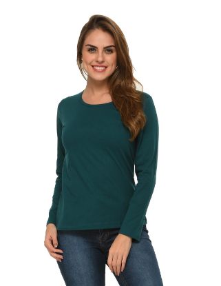 Picture of Frenchtrendz 100% Cotton Teal Solid Everyday Basic Top
