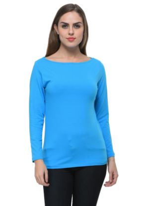 Picture of Frenchtrendz Cotton Spandex Turquish Boat Neck Full Sleeve Top