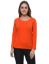 Picture of Frenchtrendz Cotton Spandex Rust Red Bateu Neck Full Sleeve Top