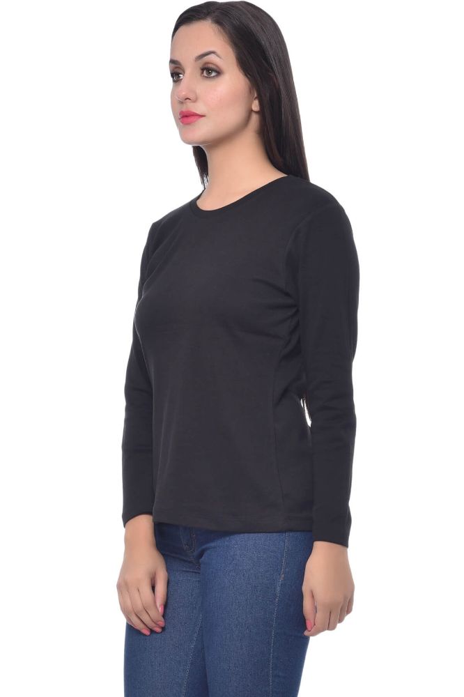 Picture of Frenchtrendz Cotton Interlock Black Full Sleeves Tops