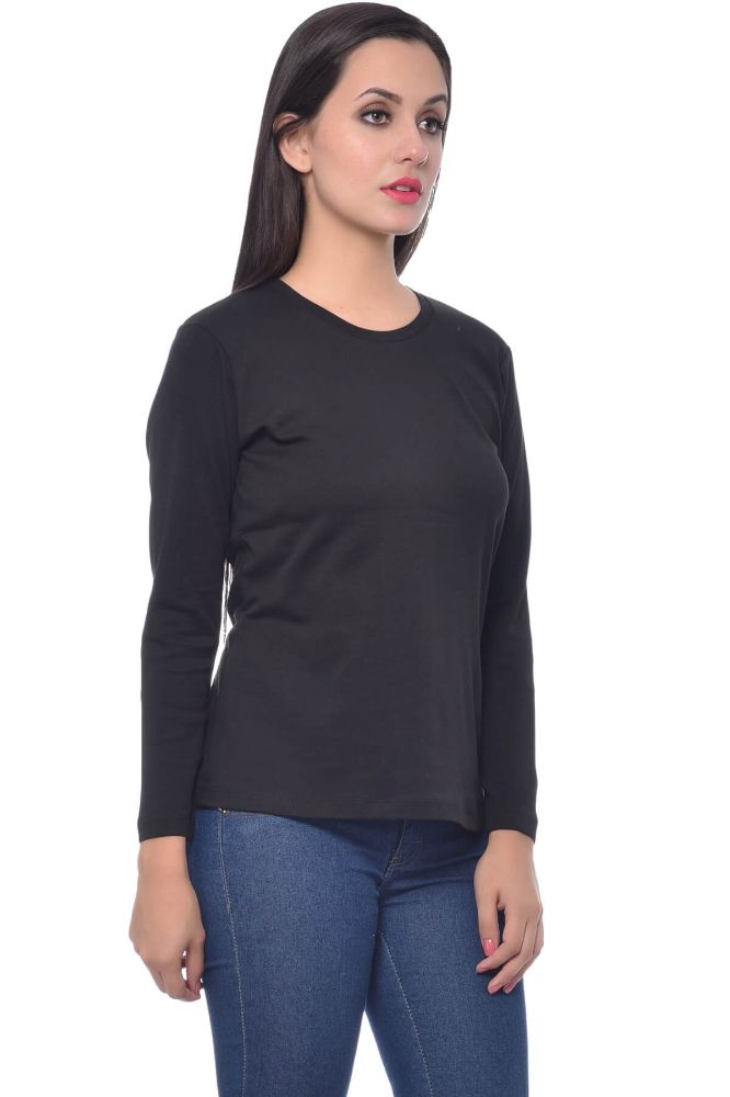 Picture of Frenchtrendz Cotton Interlock Black Full Sleeves Tops